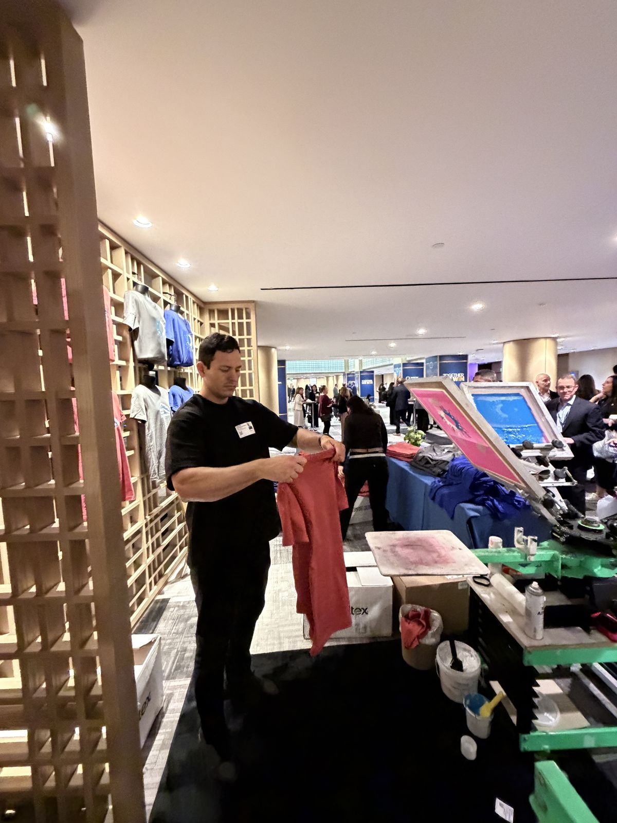 Merch Troop live printing — the line forms fast